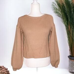 Maisie Peter Bishop Sleeve Sweater Camel XS